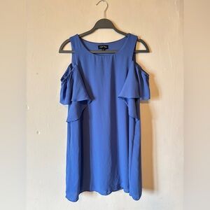 Love Reign Blue Cold Shoulder Midi Dress - Size M